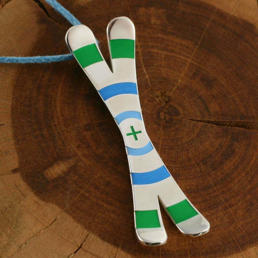 Silver+Surf Schmuck Ski Cross Circle Winter