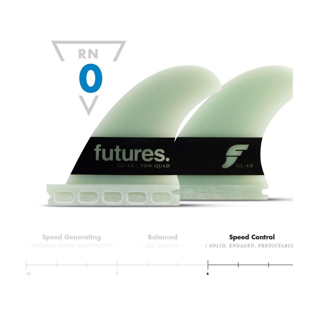 FUTURES Big Wave Quad Fin Set Gerry Lopez 4.00 G10 Grün
