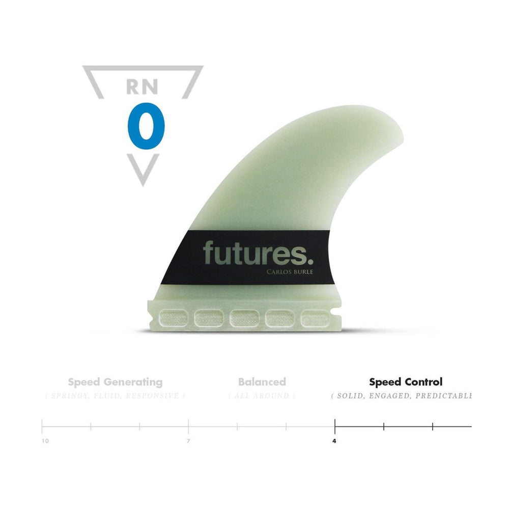 FUTURES Big Wave Thruster Fin Set Carlos Burle G10 N/A Grün