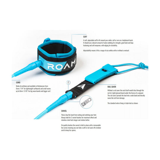 ROAM Premium Knie-Leash für Surfboards 9.0