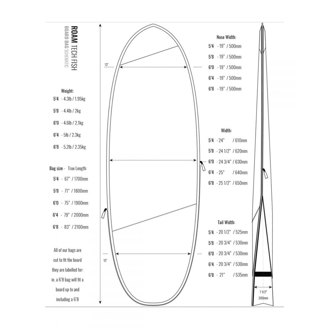 ROAM Boardbag Surfboard Tech Bag Hybrid Fish
