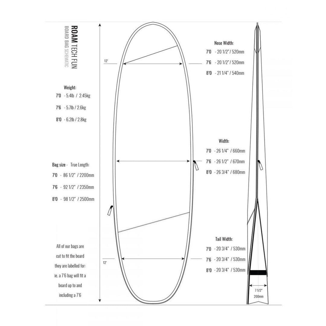 ROAM Boardbag Surfboard Tech Bag Funboard