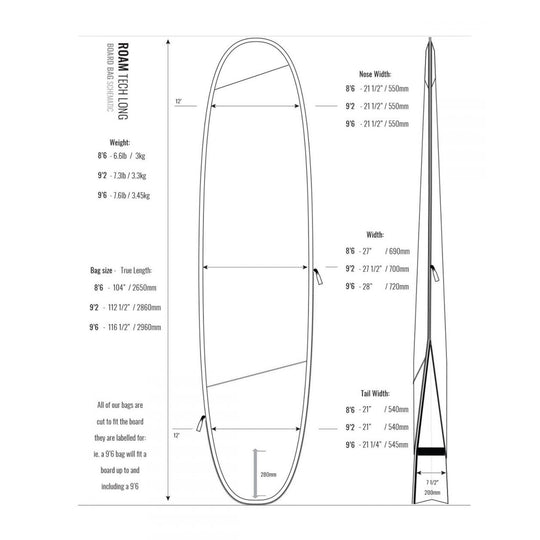 ROAM Boardbag Surfboard Tech Bag Longboard