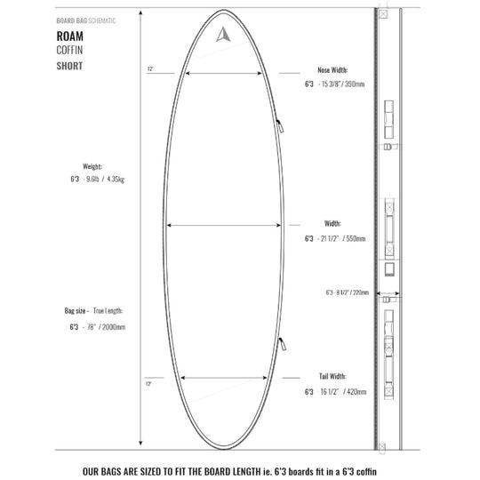 ROAM Boardbag Surfboard Coffin Doppel Triple