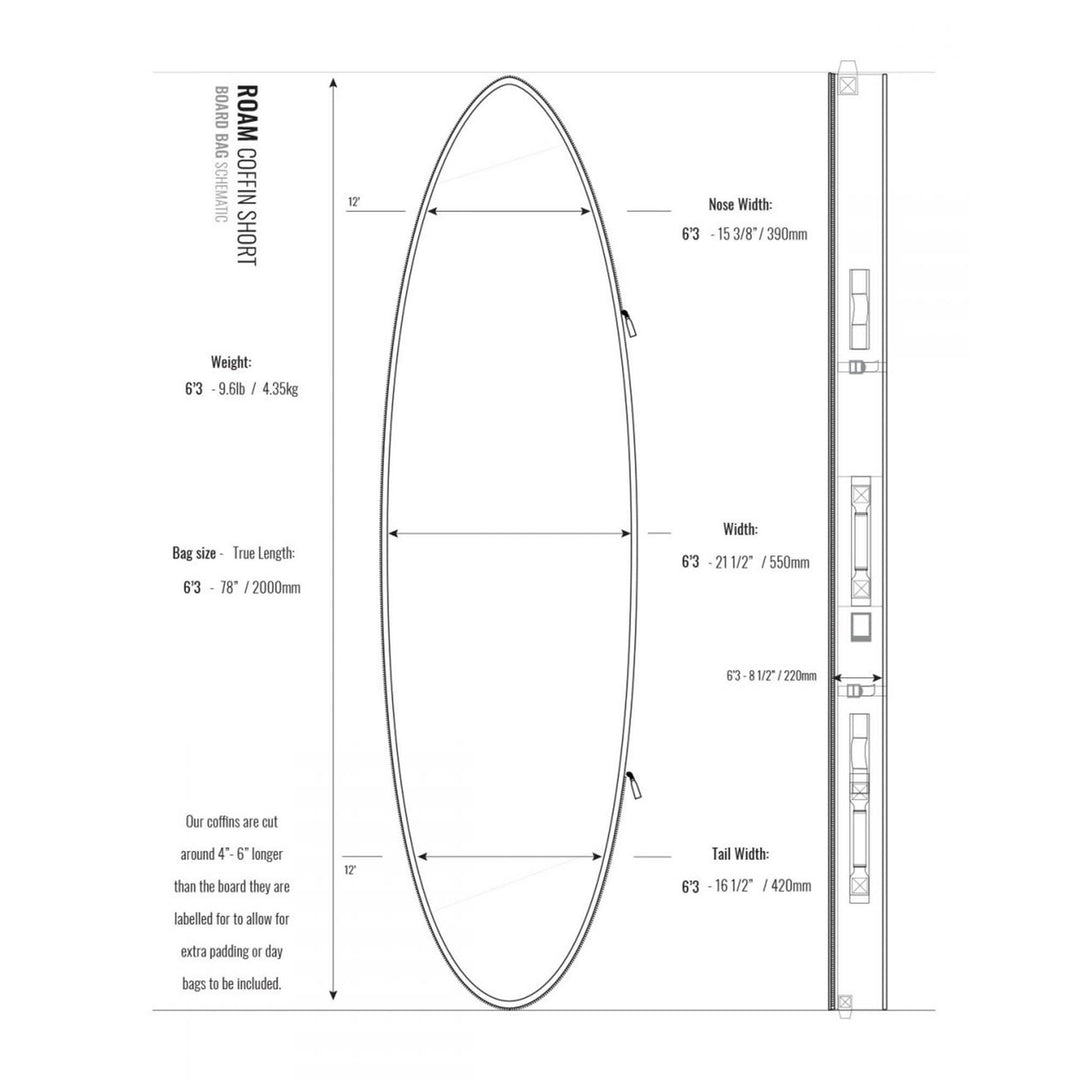 ROAM Boardbag Surfboard Coffin Doppel Triple