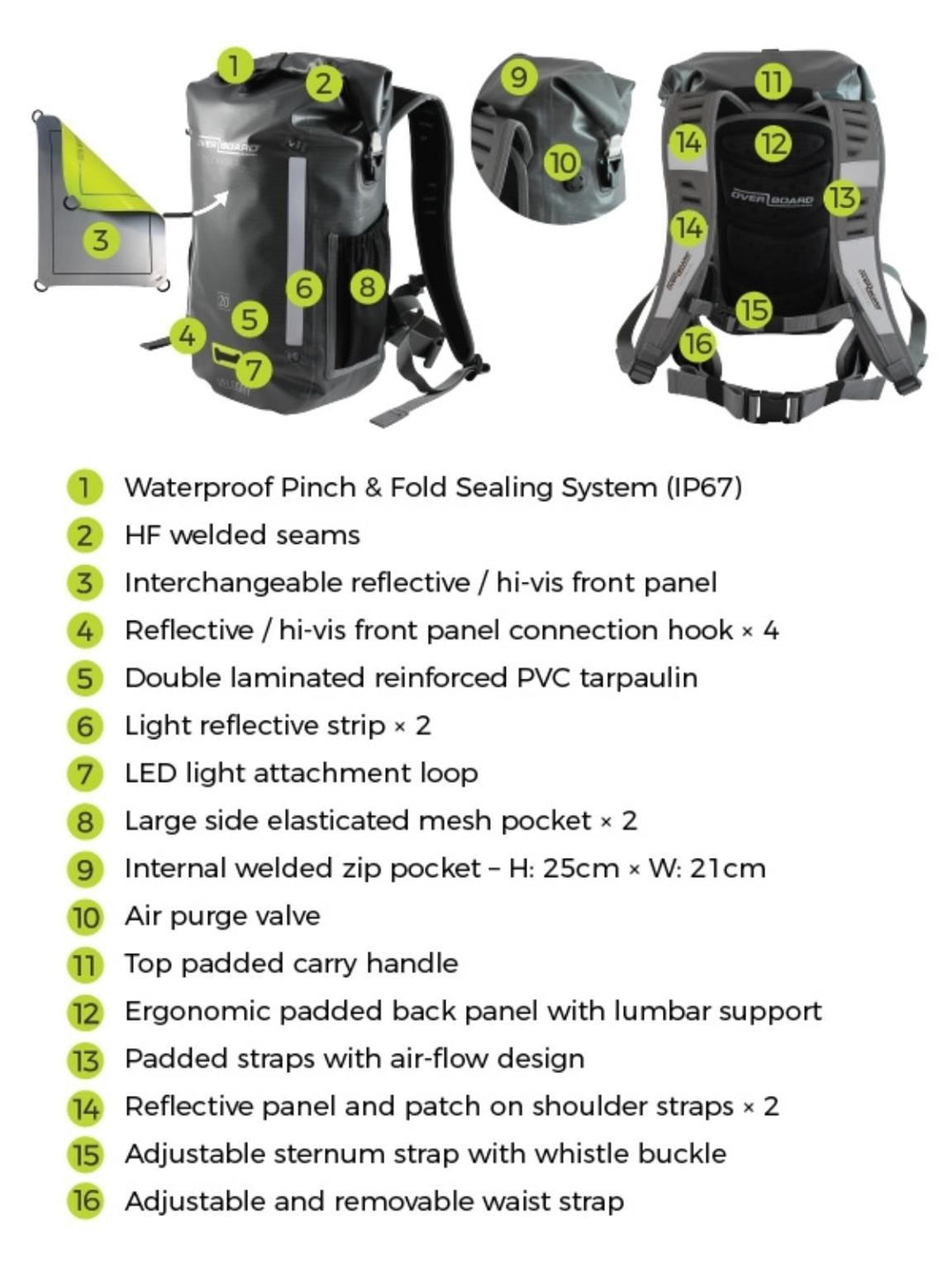 OverBoard wasserdichter Bike Rucksack VeloDry