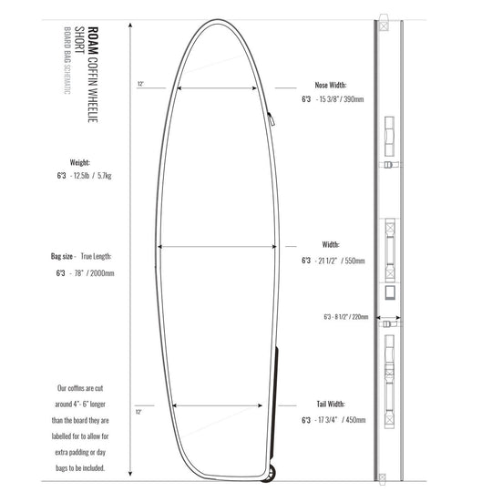 ROAM Boardbag Surfboard Coffin Wheelie