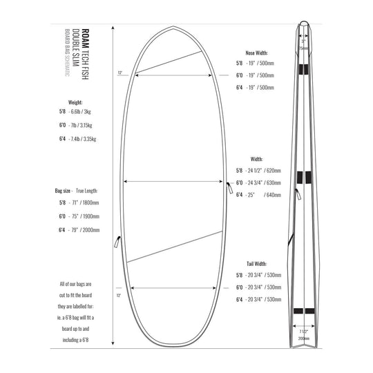 ROAM Boardbag Surfboard Tech Bag Doppel Fish