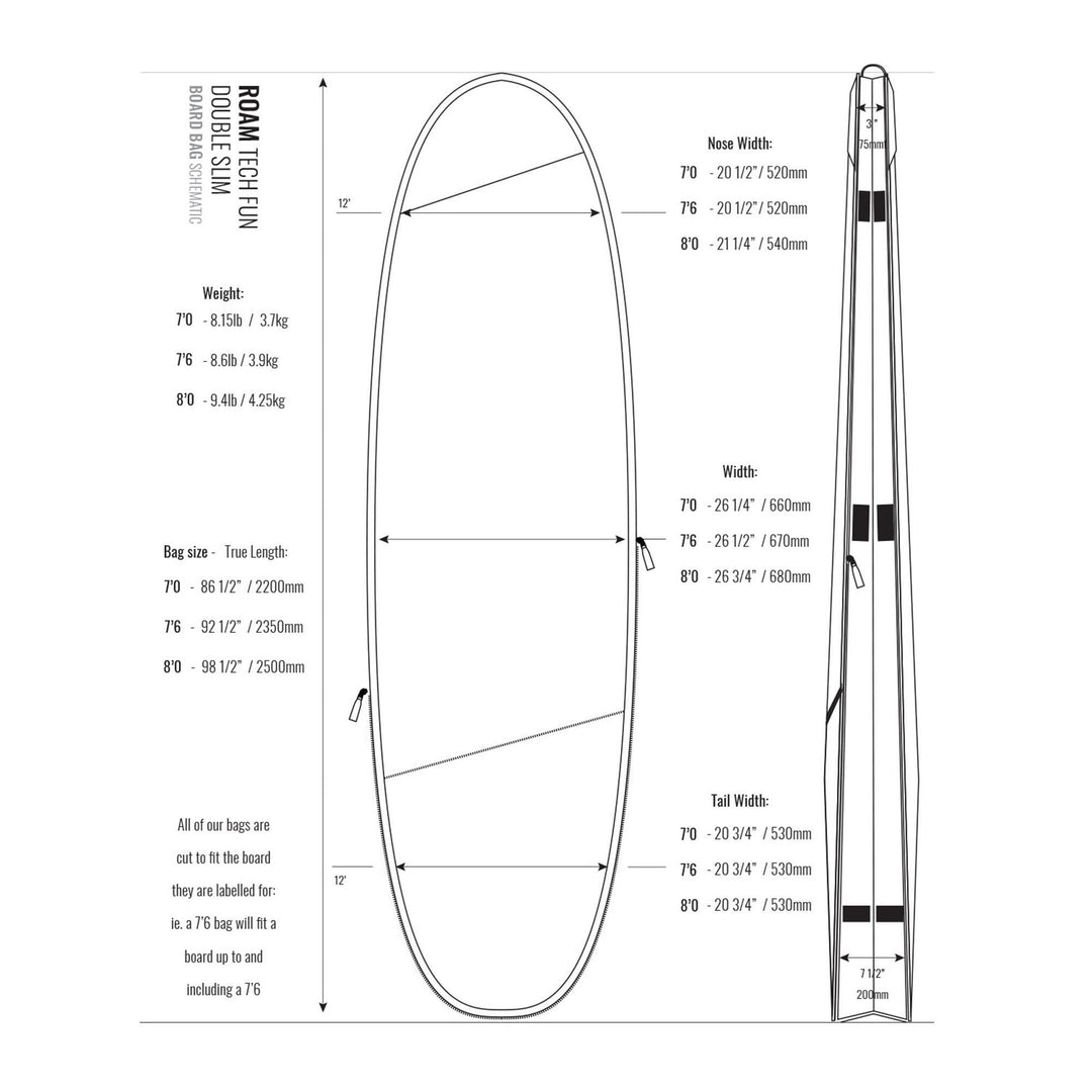 ROAM Boardbag Surfboard Tech Bag Doppel Fun