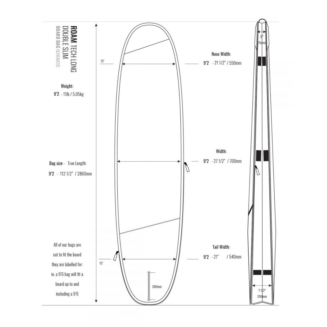 ROAM Boardbag Surfboard Tech Bag Doppel Long