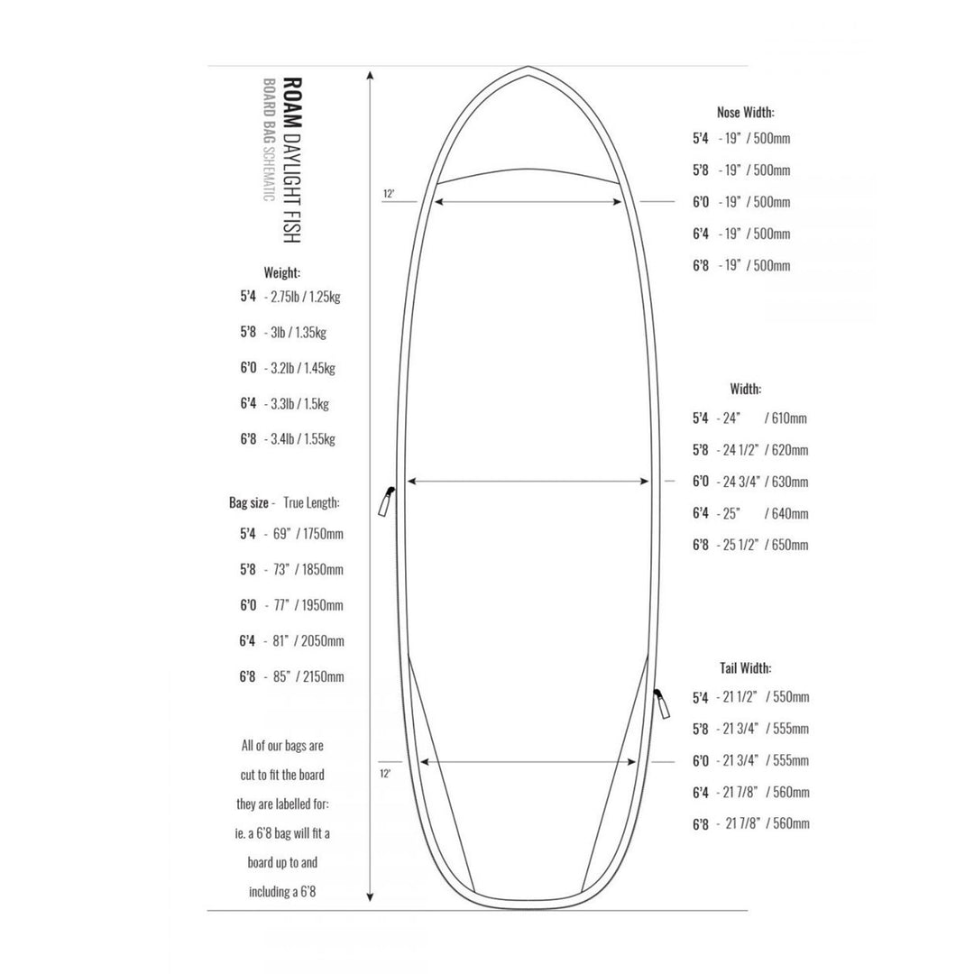 ROAM Boardbag Surfboard Daylight Fish PLUS