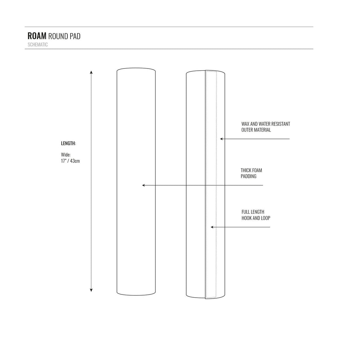 ROAM Rundes Dachpolster für Surfboards Black