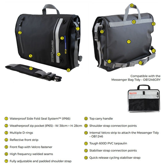 OverBoard wasserdichte Messenger Bag Kurier Tasche