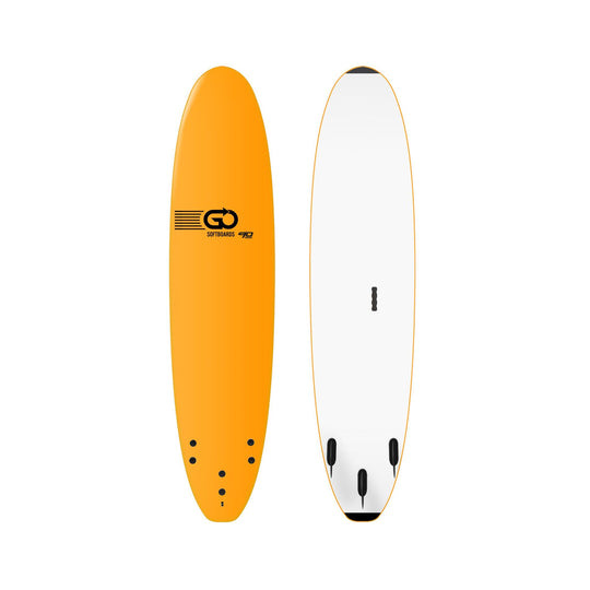 GO Softboard School Surfboard 9.0 wide body Orange Gelb