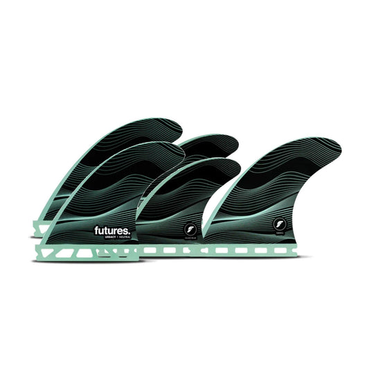 FUTURES Quad Thruster 5 Fin Set Legacy Honeycomb Green