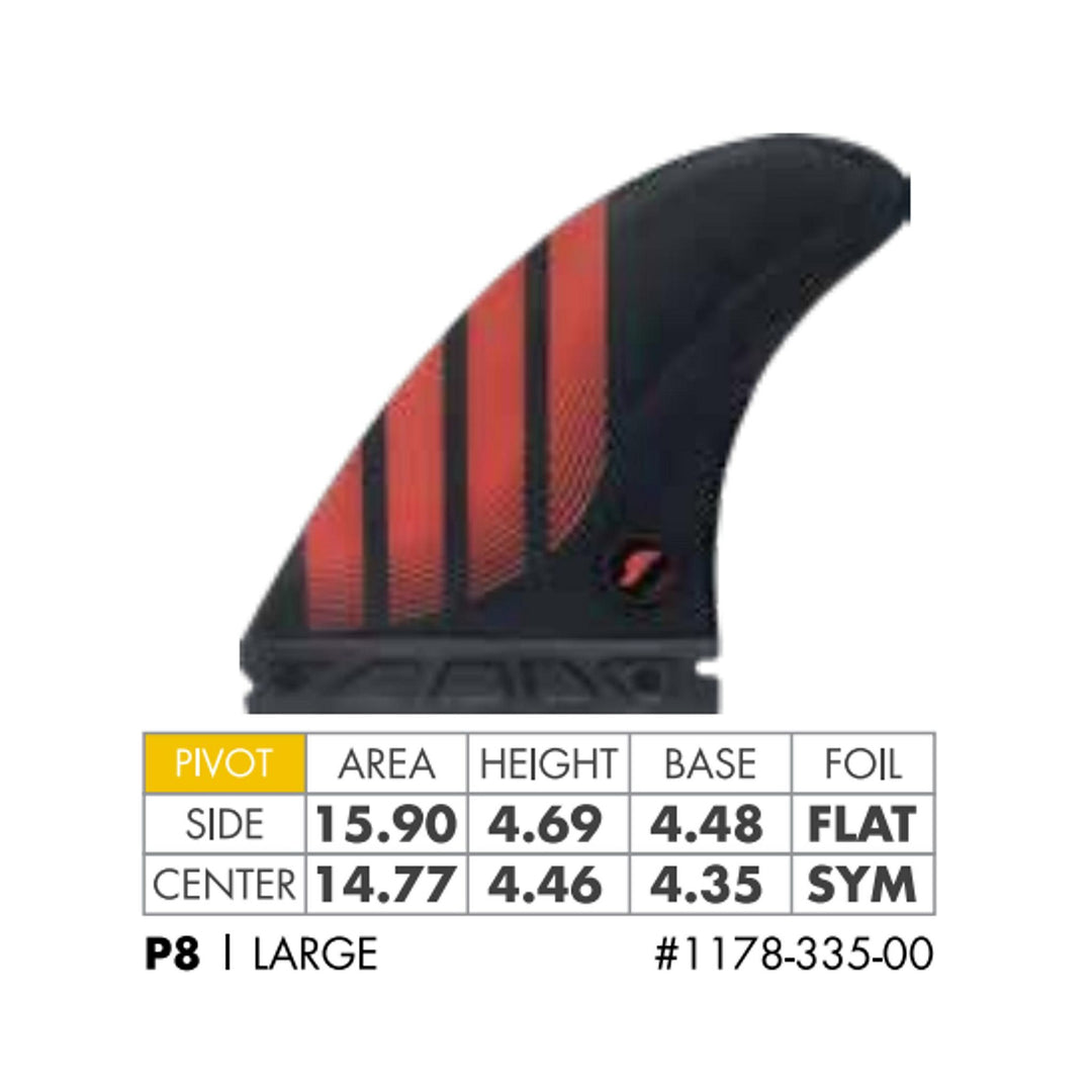 FUTURES Thruster Fin Set P8 Alpha L Red 6.3