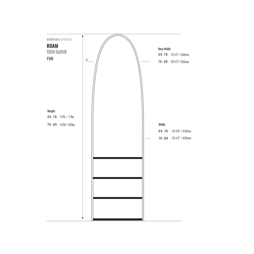 ROAM Boardbag Surfboard Tech Socke Black