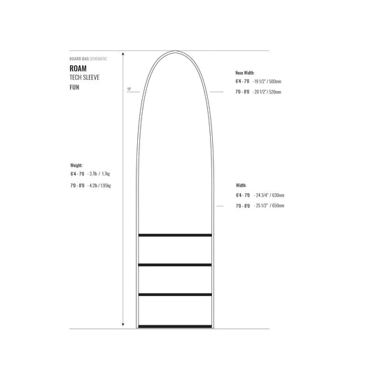 ROAM Boardbag Surfboard Tech Socke Black