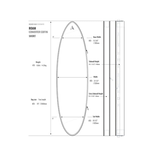 ROAM Boardbag Surfboard Converter Coffin Black