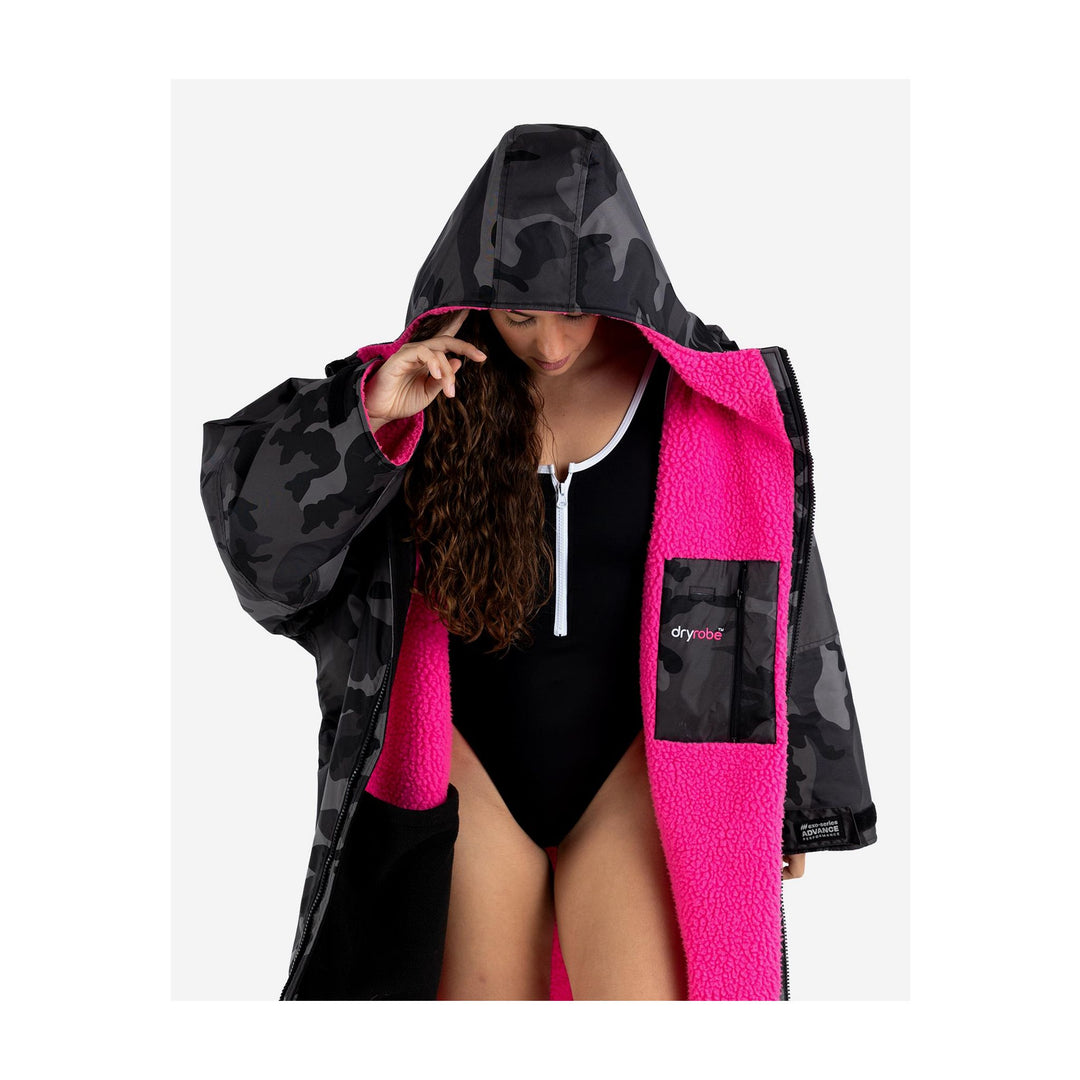 DRYROBE Advance Long Sleeve Schwarz Camo Pink Adult