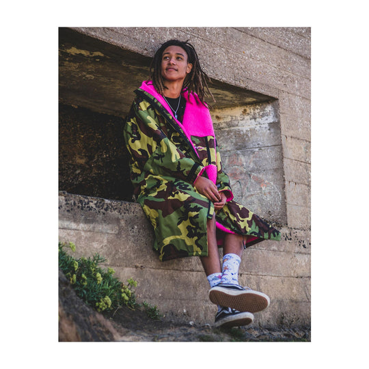DRYROBE Advance Long Sleeve Grün Camo Pink Adult