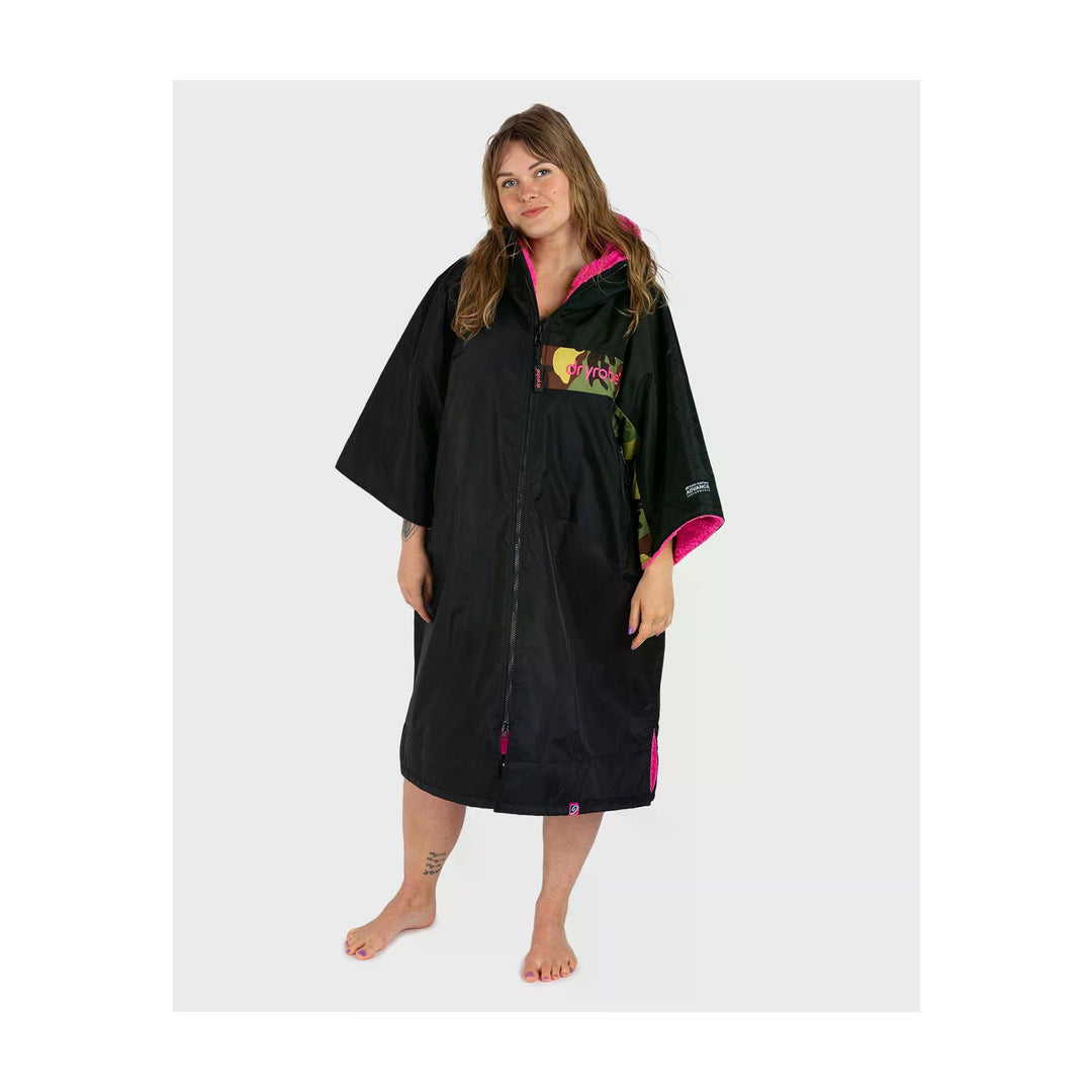 DRYROBE Advance Short Sleeve Black Pink Camo Adult