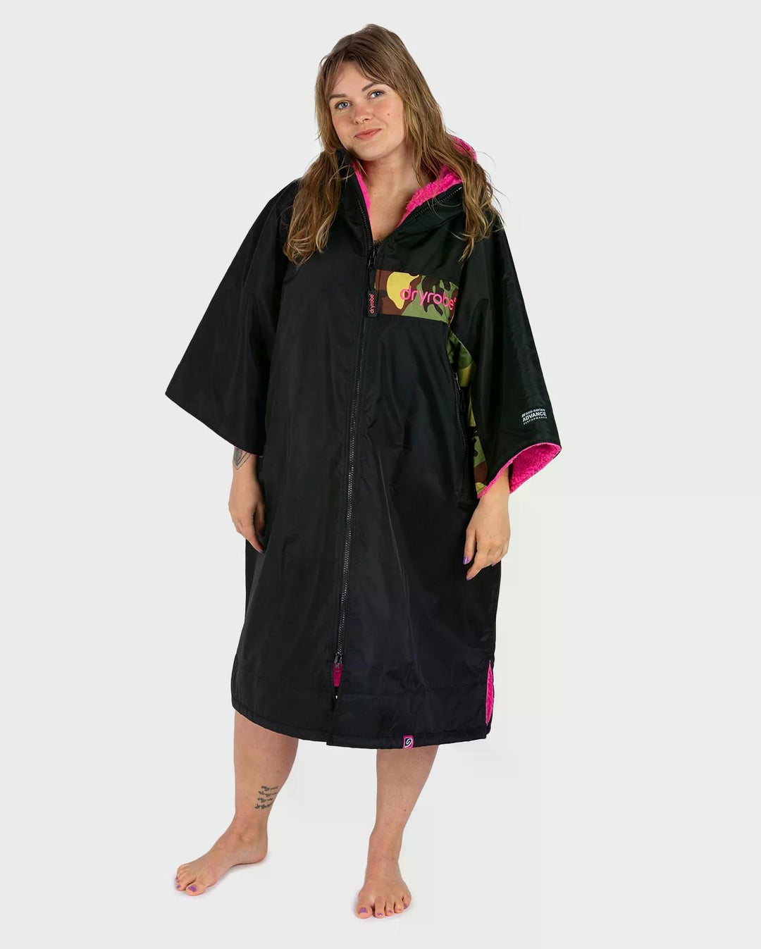 DRYROBE Advance Short Sleeve Schwarz Rot L