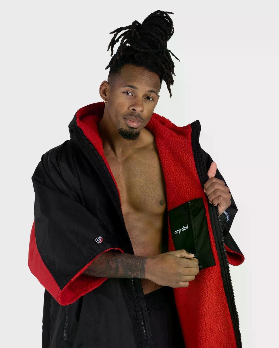 DRYROBE Advance Short Sleeve Schwarz Rot L