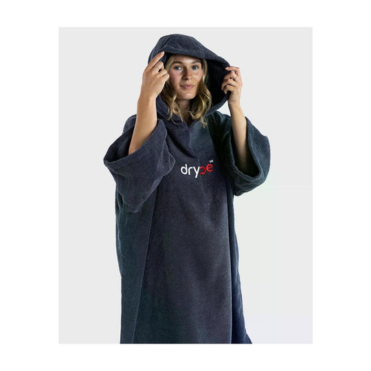 DRYROBE Handtuchmantel Bio-Baumwolle Navy Adult