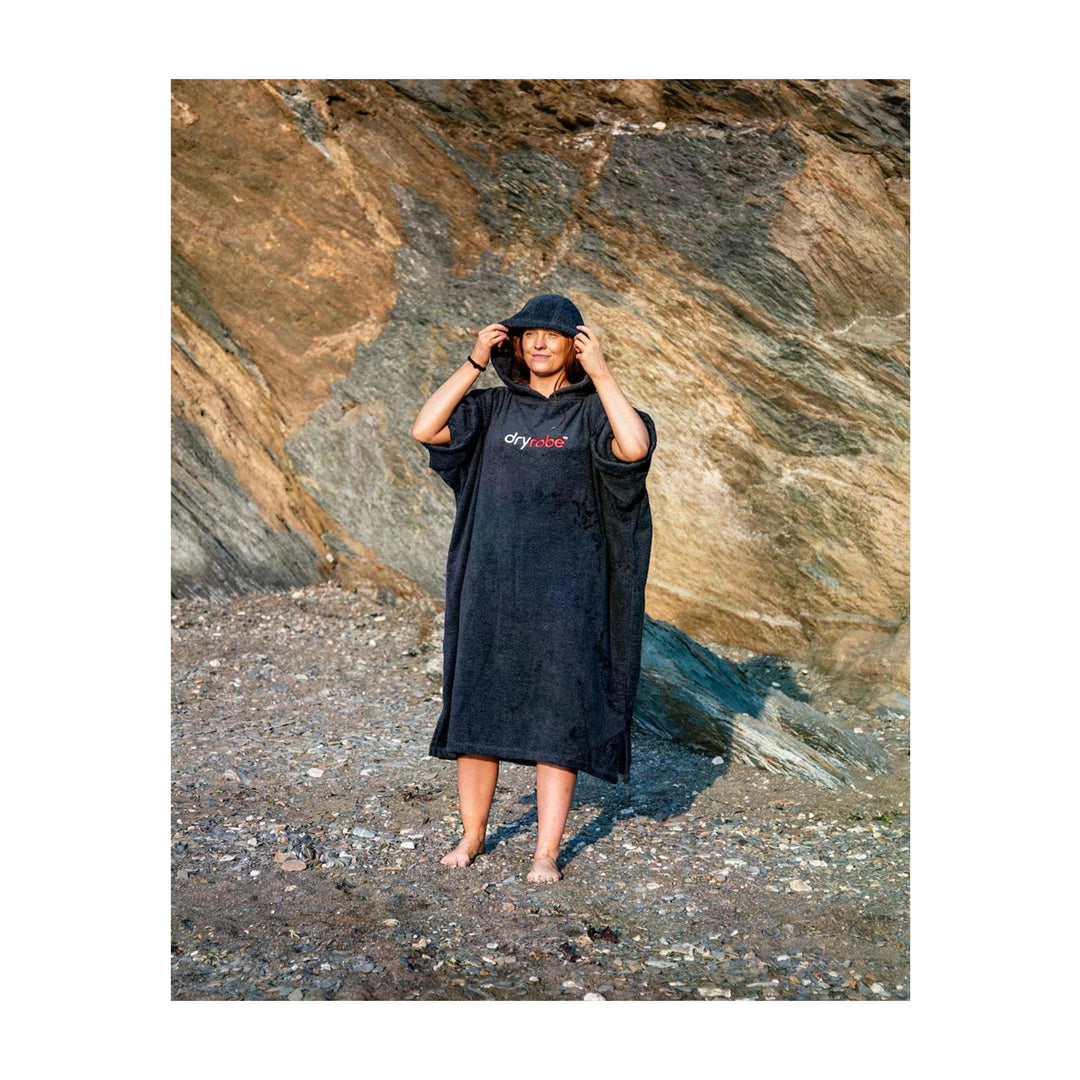 DRYROBE Handtuchmantel Bio-Baumwolle Navy Adult