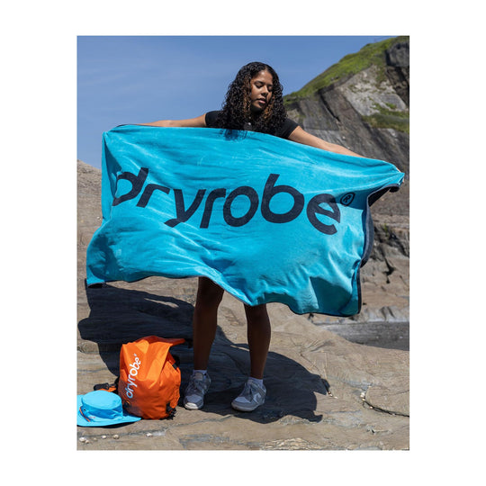 DRYROBE Strand Handtuch Blau Grau