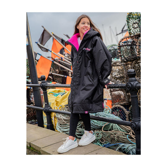 DRYROBE Advance Long Sleeve KIDS Schwarz Pink