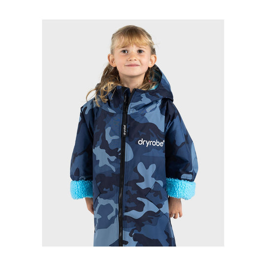 DRYROBE Advance Long Sleeve KIDS Camo Blau