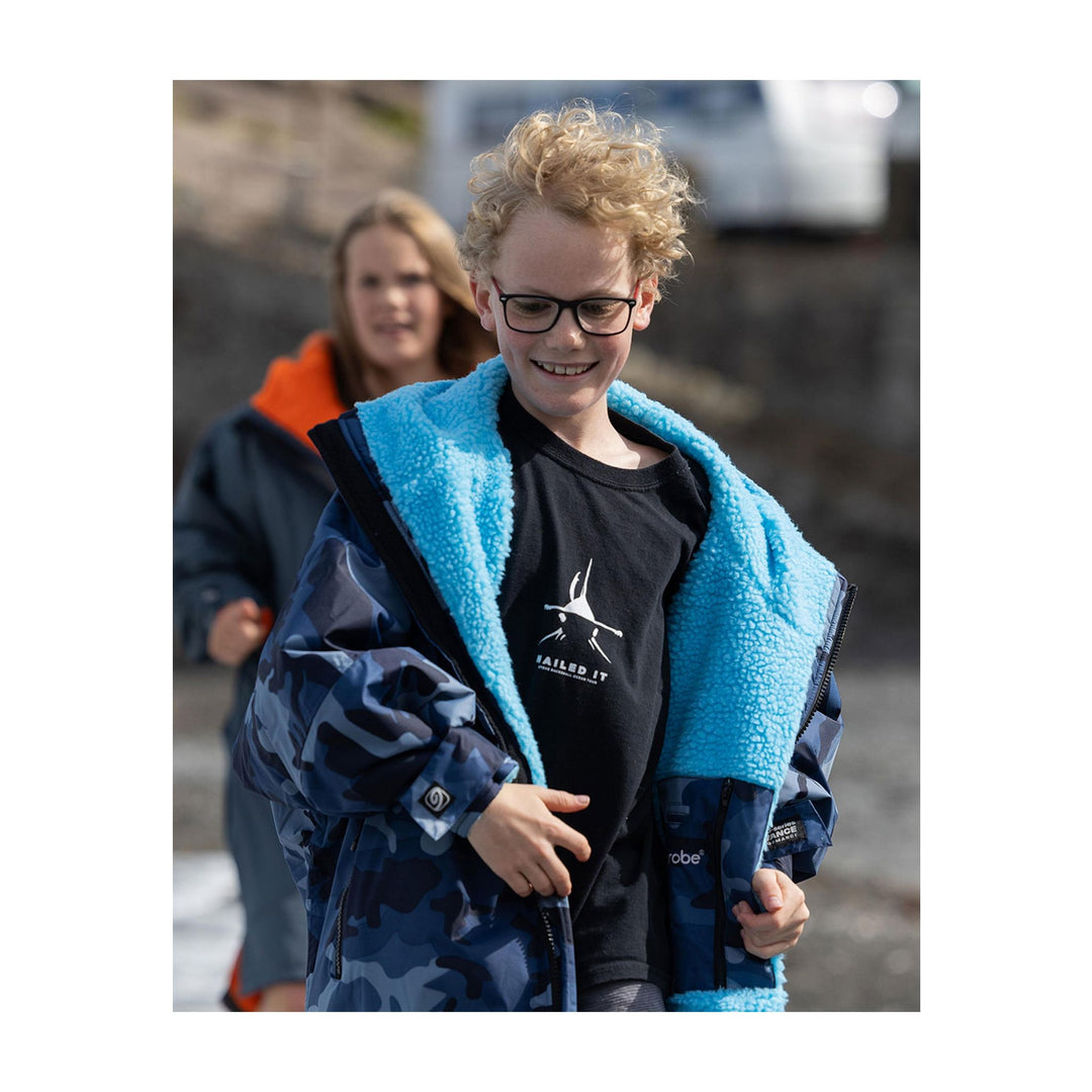 DRYROBE Advance Long Sleeve KIDS Camo Blau