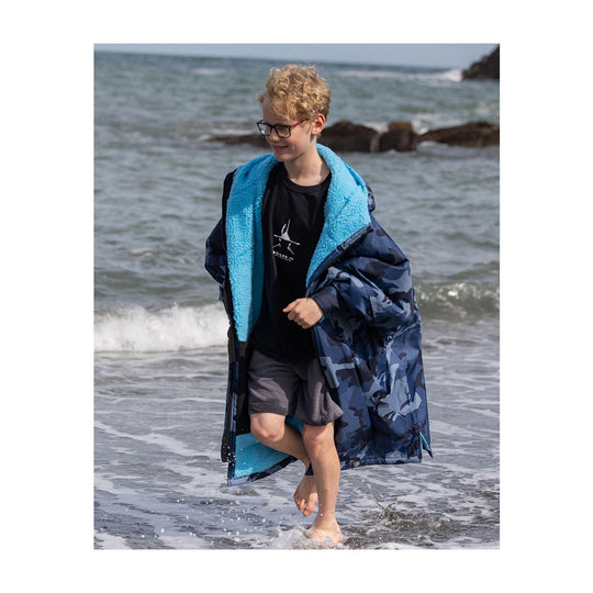 DRYROBE Advance Long Sleeve KIDS Camo Blau