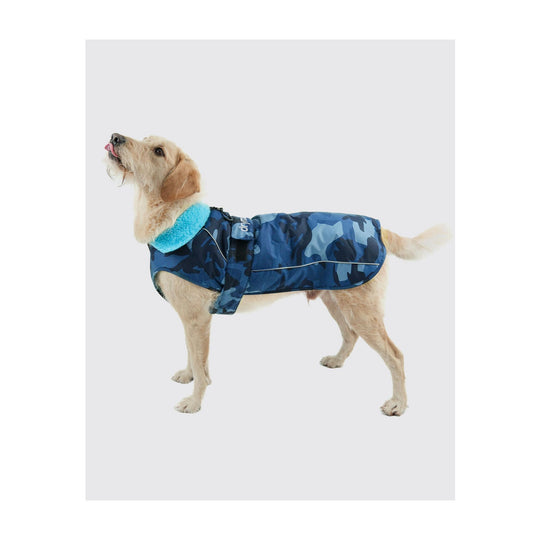 DRYROBE Dog Coat Hundemantel Blue Camo Dogs