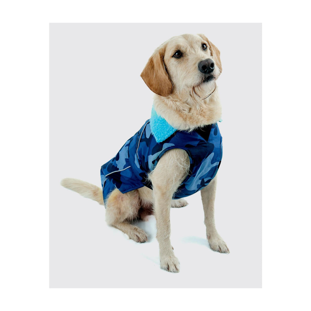 DRYROBE Dog Coat Hundemantel Blue Camo Dogs