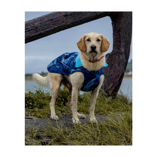 DRYROBE Dog Coat Hundemantel Blue Camo Dogs