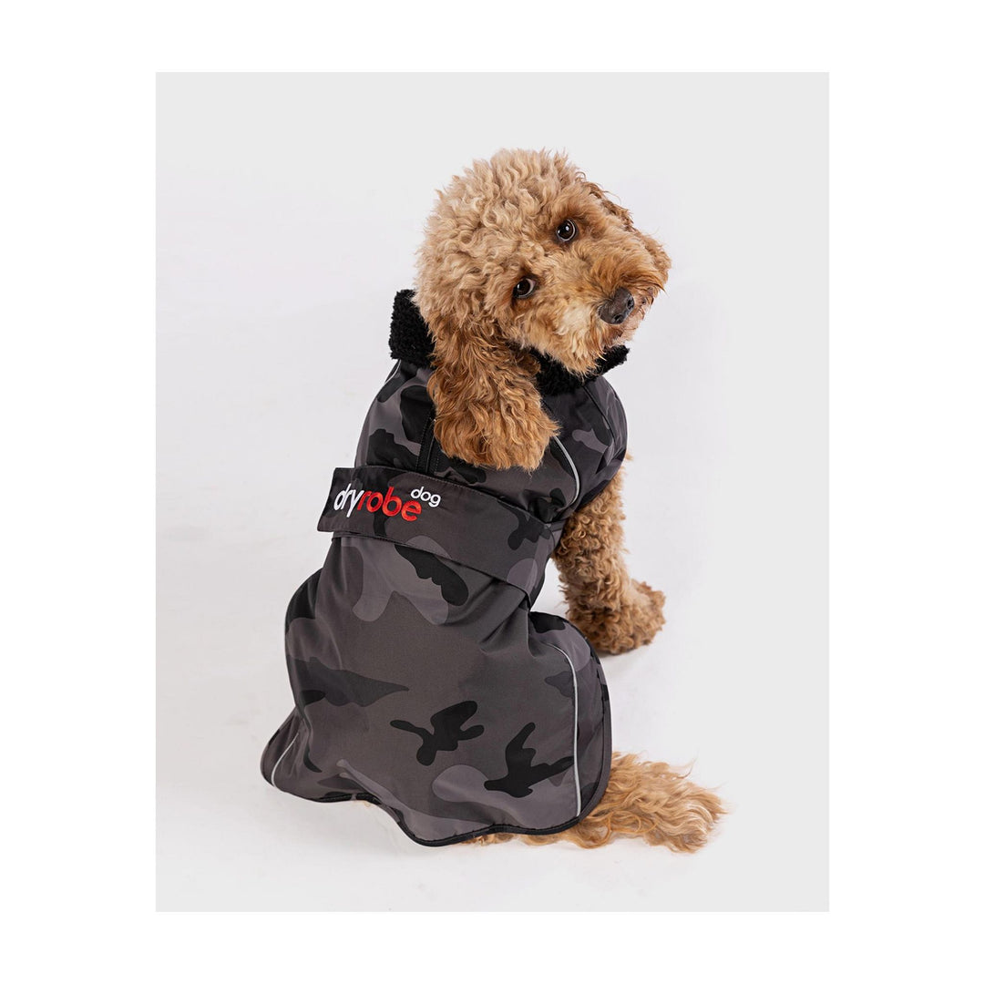 DRYROBE Dog Coat Hundemantel Black Camo Dogs
