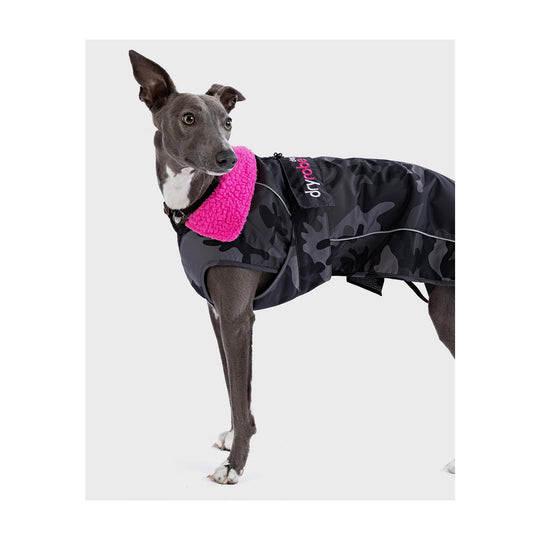DRYROBE Dog Coat Hundemantel Black Camo Pink Dogs