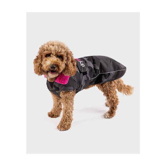 DRYROBE Dog Coat Hundemantel Black Camo Pink Dogs