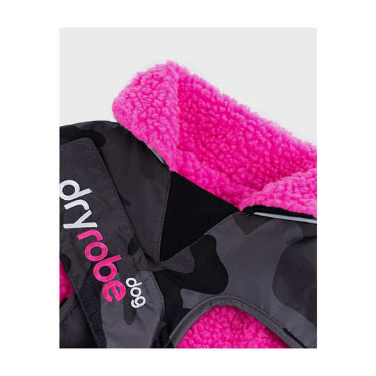 DRYROBE Dog Coat Hundemantel Black Camo Pink Dogs