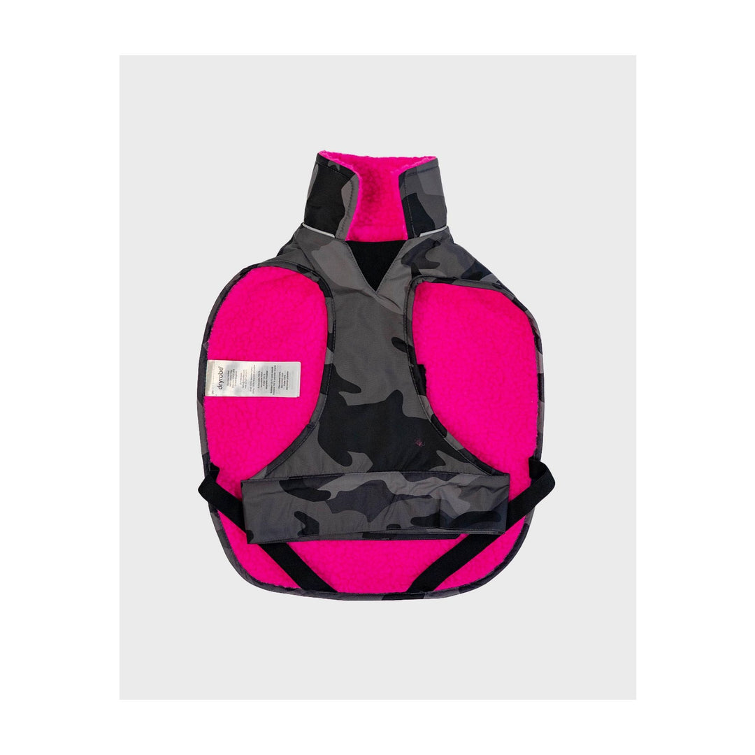 DRYROBE Dog Coat Hundemantel Black Camo Pink Dogs