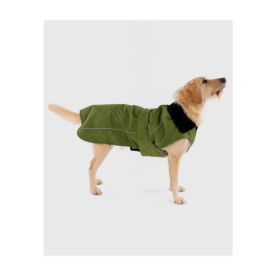 DRYROBE Dog Coat Hundemantel Dark Green Black Dogs