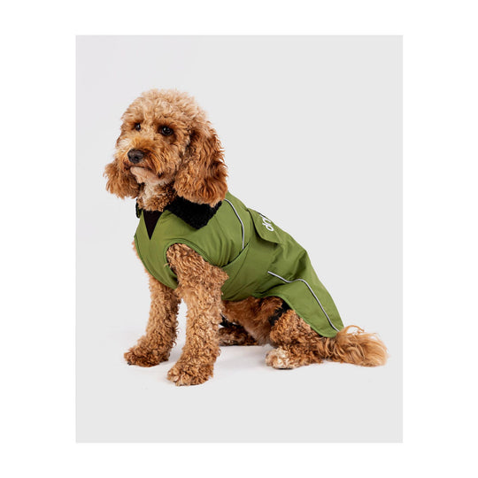 DRYROBE Dog Coat Hundemantel Dark Green Black Dogs