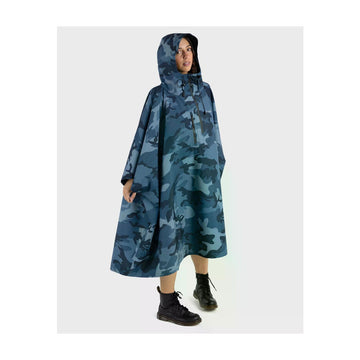 DRYROBE Regen-Poncho wasserdicht Unisize Blue Camo Adult