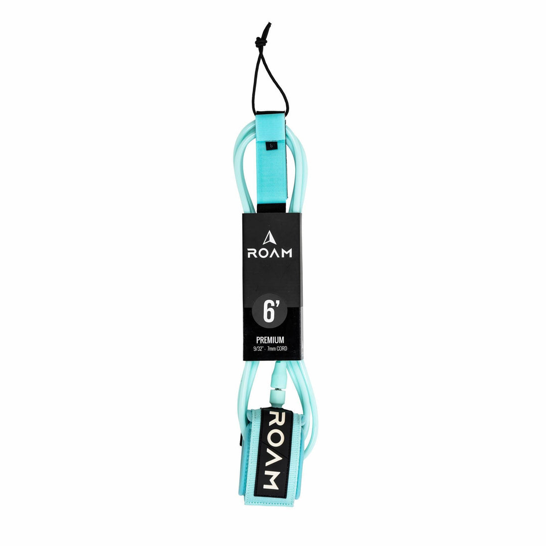 ROAM Surfboard Leash Premium 9.0 Lite Teal