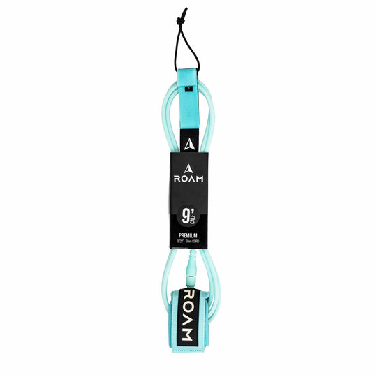 ROAM Surfboard Leash Premium 9.0 Knie Lite Teal