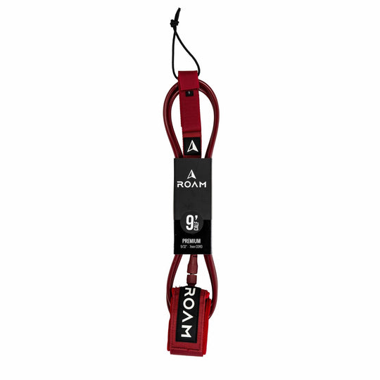 ROAM Surfboard Leash Premium 9.0 Knie Dunkelrot