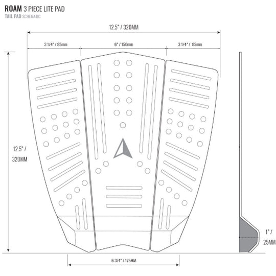 ROAM Footpad Deck Lite Traction Pad 3 tlg Sand